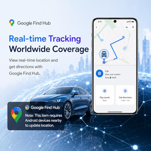 Image of GPS Tracker for Vehicles,Magnetic Waterproof Car Tracker, No Monthly fees, Mini Portable GPS Tracker for Cars, Trucks, Motorcycle, Anti-Theft（Android Only）
