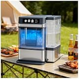 Controstop Nugget Ice Maker 37.5 Lbs Daily Pebble Machine 5 Min Fast Chill Self Clean Portatile per la Cucina Domestica RV con Serbatoio dell'Acqua Funzionamento Silenzioso