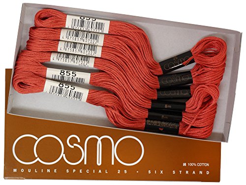 cosmo 25番刺しゅう糸 8m束 Col.855 オレンジ 系 1箱 6束入り
