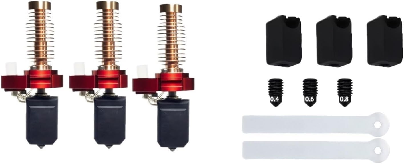Hotend Kit for Flashforge for Adventurer 5M/5M Pro Hotend AD5M Nozzle Kit Ceramic Heating Block & Hard Steel Nozzle Proactive(0.4 0.6 0.8)