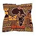 African Map Ethnic Pattern Neckerchief Silk-Like Square Scarf Fashion Bandana Headband Square Head Scarf for Women