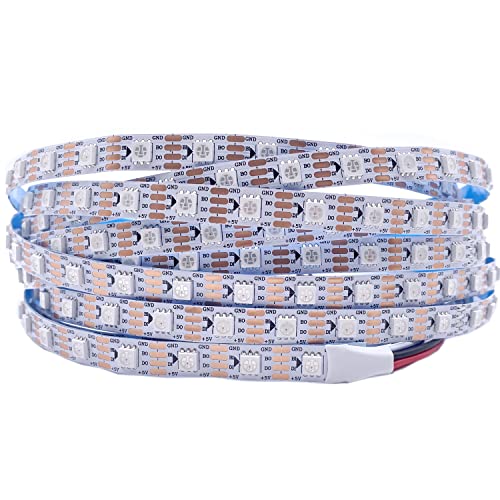 TOPXCDZ DC 5V WS2813 Led Strip Light Dual Signal Individually Addressable 5m 30 LEDs WS2812B Updated Black White PCB (White PCB IP20, 5M 60LED/M)