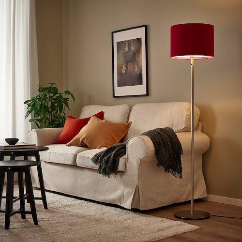 Amazon | IKEA イケア ランプシェード ダークレッド ベルベット 33cm