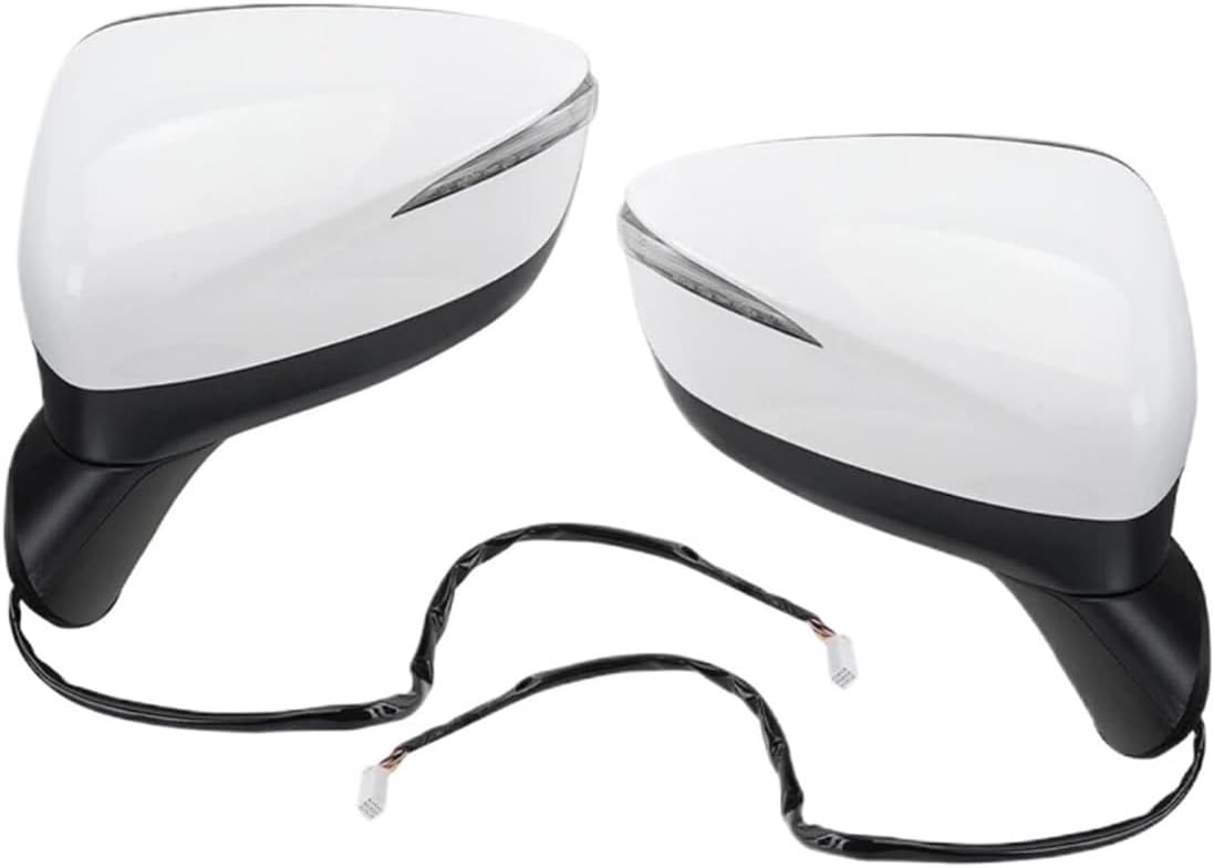 9 Pin Rear View Mirror Assembly Compatible with Mazda CX-5 GH KE 2015-2017 Primer Power Folding Blind Spot Side Light Car Accessories(1 Pair)