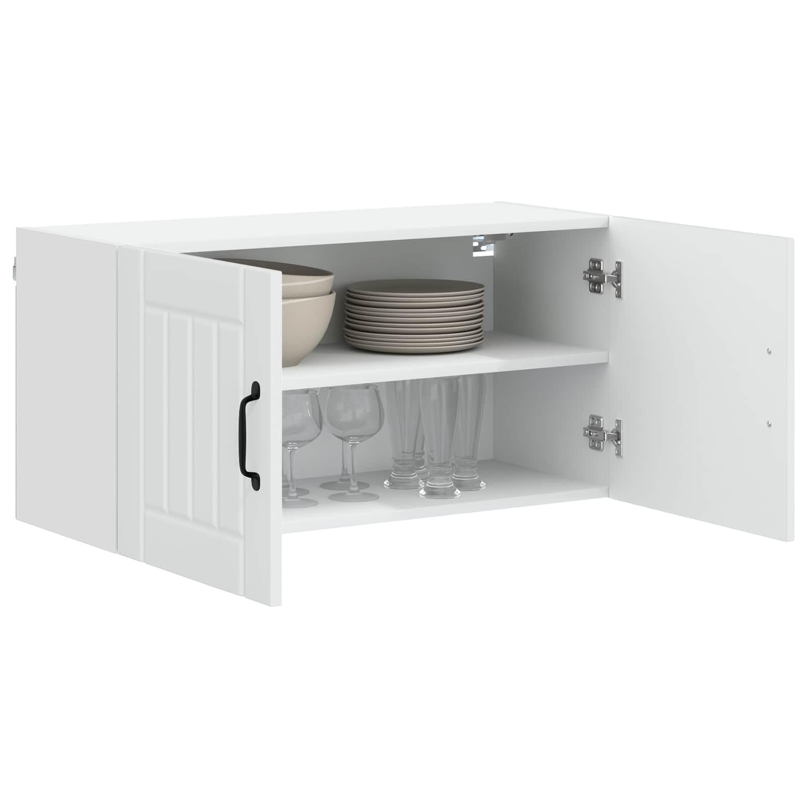 Vidaxl White Wall Cabinet Lucca 80 X 31 X 40 Cm Engineered Wood