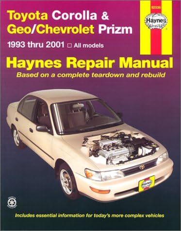 Toyota Corolla & Geo/Chevrolet Prizm 1993-2001 (Hayne's Automotive Repair Manual)