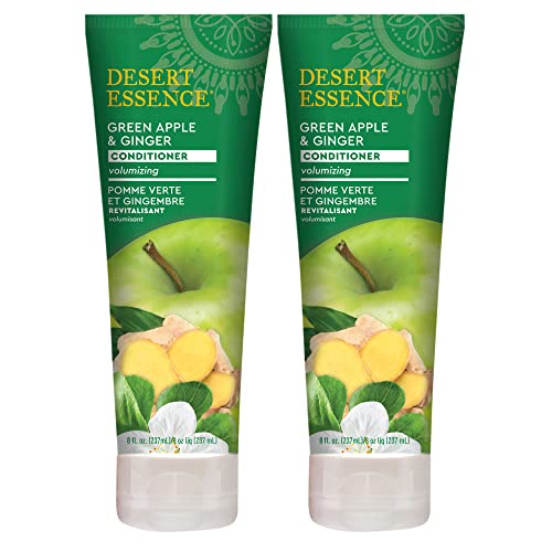 Desert Essence Green Apple And Ginger Conditioner - 8 Fl Oz - 2 Pack - Volume For Fine Hair - Moisturizing, Thickening, Volatizing - W/Organic Extracts And Oils, Vitamins, Antioxidants - Paraben-Free #TOP9