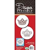 Designer Stencils C586 Royal Crowns Cookie Stencil Set, Beige/Semi-Transparent