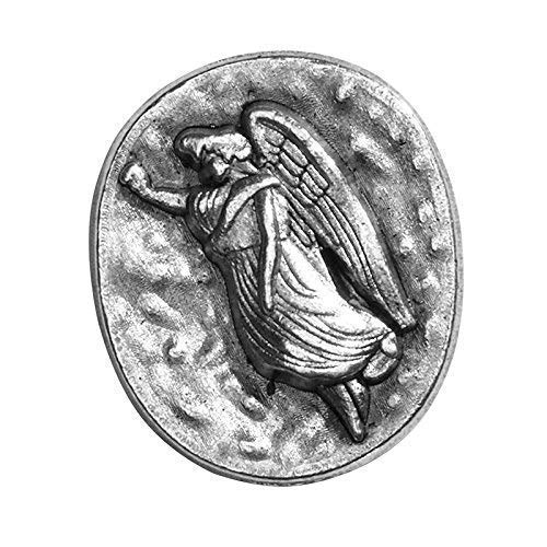 JUSTSWAG Guardian Angel Protect Me Silver Toned Pocket Token Coin, 7/8 Inch
