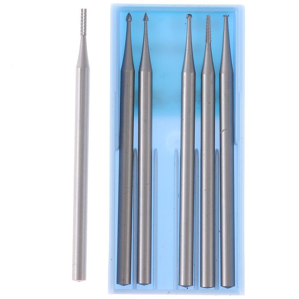 HOBBYIN Die Grinder Drill 6 PCS DIY Polishing 2.35mm Shank Carbide Rotary Burrs Industry 1MM Engraving Drill Bits Woodworking