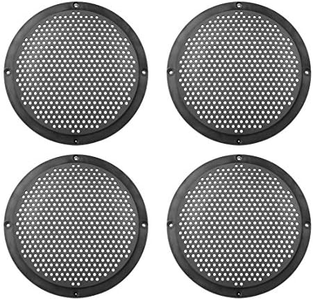 X AUTOHAUX 4pcs 6" Car Plastic Audio Speaker Cover Mesh Grill Guard Black