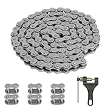 415H Roller Chain 110 Links with Chain Breaker, Dirt Bike Chain with 6 Free Connecting Links, Heavy Duty Chain for 49cc 50cc 60cc 66cc 70cc 80cc 2 Stroke Engines Motorcycle, Mini Bike, Go Kart