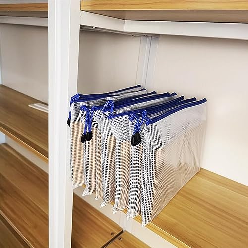 COWORK-UP 10PCS B5 Plastic Wallets 11.4" x 8.2" Zip Bag Mesh Pouches for Art & Crafts, Cross Stich Storage, B5 Zipper File Bags Office Travel Organiser - Image 5
