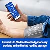 Medline Bluetooth Blood Pressure Monitor, Universal Upper Arm Cuff, Digital LCD Display, Health App Integration, Stores Up to 120 Readings, Carrying case and Batteries Included