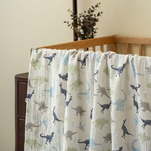 Image of GLLQUEN BABY Muslin Swaddle Blankets for Newborn Boys, Large 40''x38'' | 3Pk, 100% cotton, ultra soft and breathable, gentle on sensitive newborn skin, Multi-use as swaddle wrap, receiving blankets