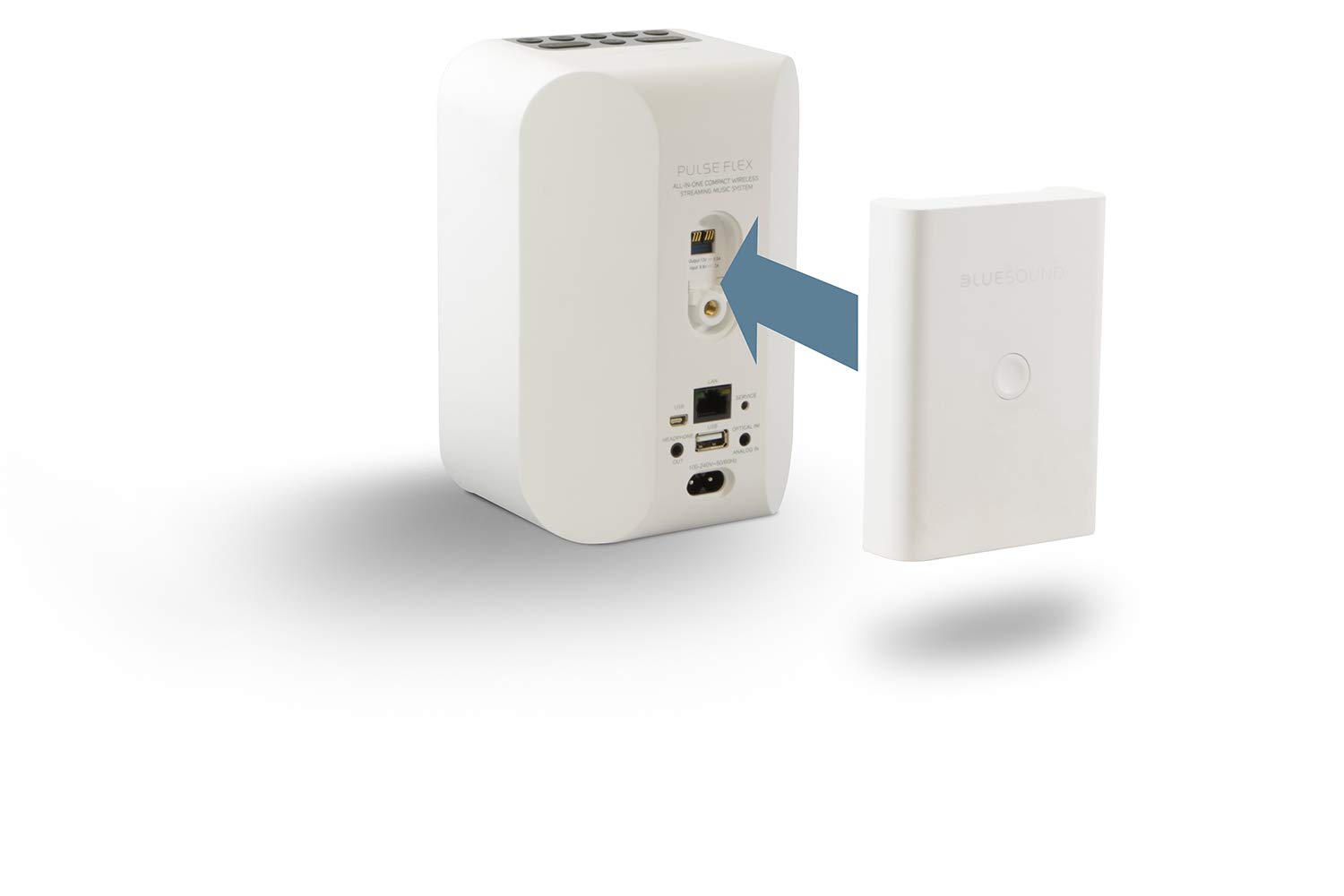Bluesound Flex 2i + BP 100 Battery Pack (Set) (Blanco)