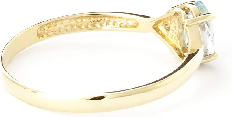 Galaxy Gold GG 14K Solid Gold, Natural Aquamarine and Diamond Ring - March Birthstone, Stone of Courage & Serenity, Fine Jewelry for Women