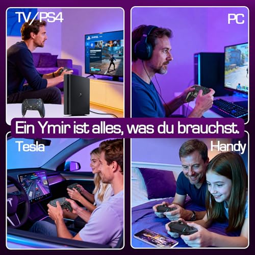 Ymir Wireless Luna Controller für Fire TV Stick,Gaming Controllers Alternative for Luna,PC Bluetooth Gamepad für Tablet Android Handy,ALPS Joysticks ohne Drift Turbo Gyro 1200mAh Akku Schwarz