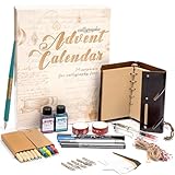 KKSJK Calendario dell'Avvento Cancelleria, 24pcs Calendario Avvento 2025 Cancelleria con Penna Calligrafica, Penna Stilografica e Pennini, Natale Regalo per Principianti, Adolescenti e Adulti
