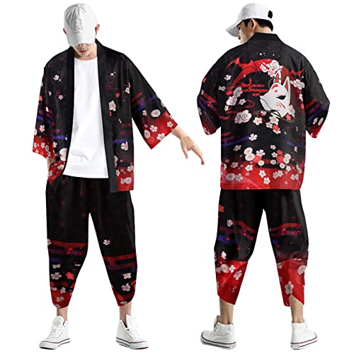 Traje urbano para hombre con camisa pantalones y cárdigan de ocio estampado digital