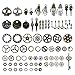 Assortiment de 80 breloques vintage steampunk, montre-bracelet à engrenages squelettes, pendentifs, kit bronze argenté, accessoires de bricolage pour la fabrication de bijoux