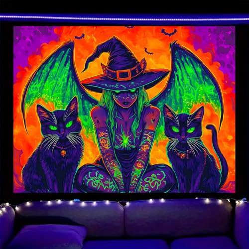 Image of Nuxovilar Gothic Witch Wall Tapestry Polyester 90.55 inchx70.86 inch In