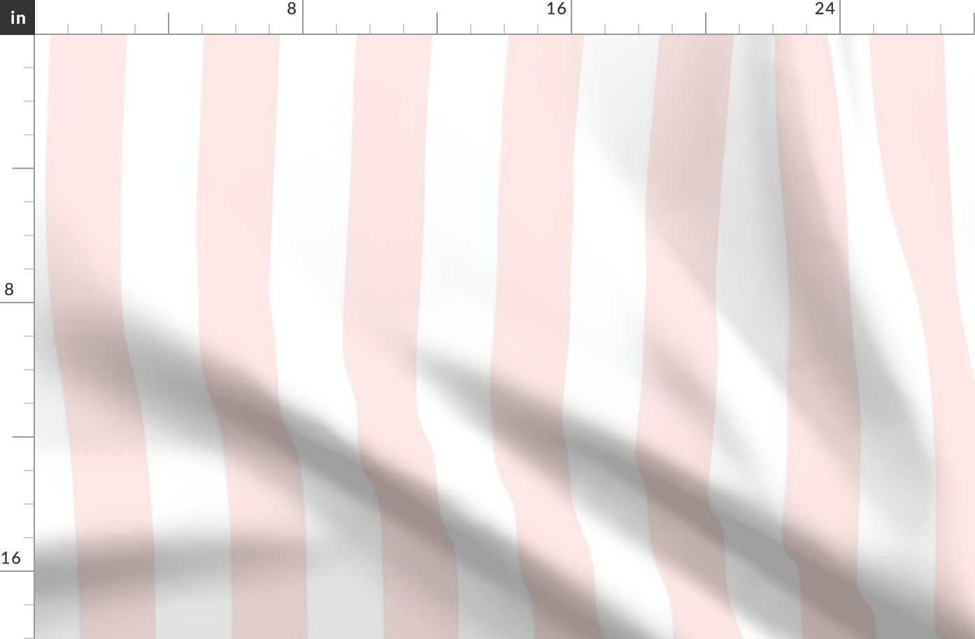 Spoonflower Fabric - Striped Nursery Baby Pink White Classic Hearts Love Printed on Organic Cotton Sateen Fabric by The Yard - Sewing Quilting Apparel Home Decor