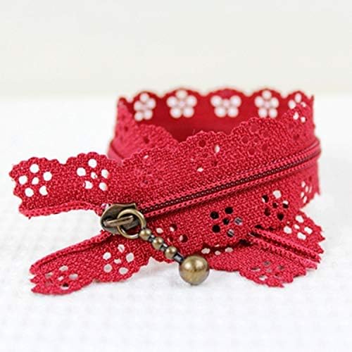 YICBOR 20pcs/lot Lace Zippers 25cm/10inch Finish Closed End Zippers for Sewing (Mixed Colors)
