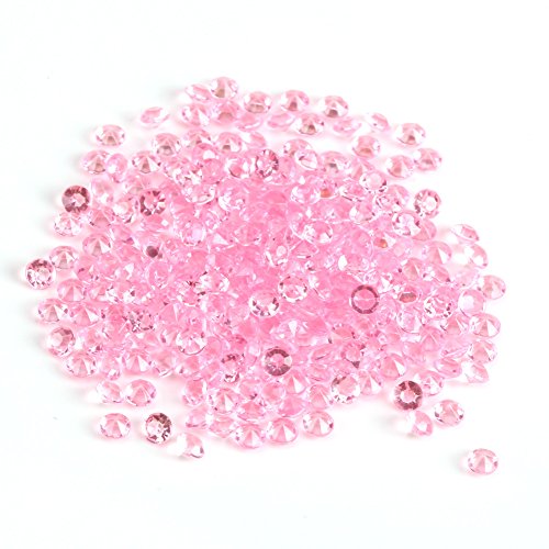 Zerodis 1000pcs 4.5mm Petits Cristaux Perles Acrylique Vase Filler Table Centrepiece en Forme de Diamants De Mariage Nuptiale De Douche Décorations (Rose)