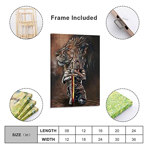 Lion Woman Warrior, Woman Warrior Of God, Lion Of Judah, Religious Home Wall Art Deco Posters (2) Wall Art Paintings Canvas Wall Decor Home Decor Living Room Decor Aesthetic 24X36Inch(60X90Cm) Frame #TOP1