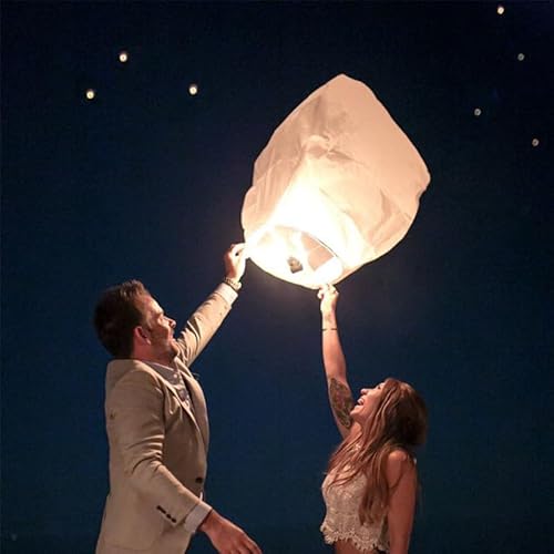 Luuoki 30PW 30 Pack Of White Chinese Lanterns To Release In Heaven thumb #3