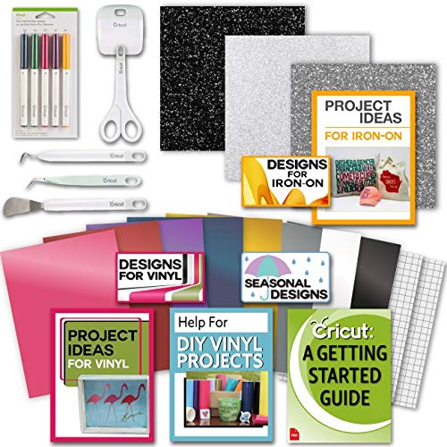 Cricut Tools Bundle Beginner Cricut Guide, Vinyl Pack, Basic Tools and Cricut Explore