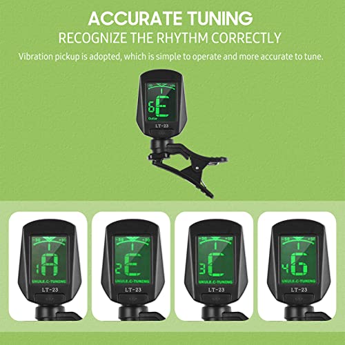 lifcasual Afinador de guitarra Clip-On Tuner Digital Mini Afinador Eletrônico com Display LCD para G