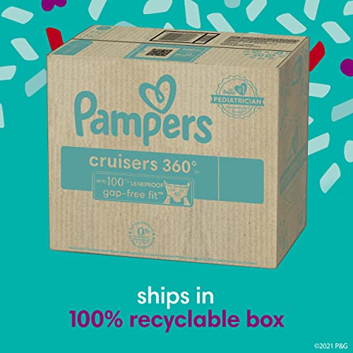 Diapers Size 4, 144 Count - Pampers Pull On Cruisers 360° Fit Disposable Baby Diapers With Stretchy Waistband, (Packaging & Prints May Vary) #TOP1