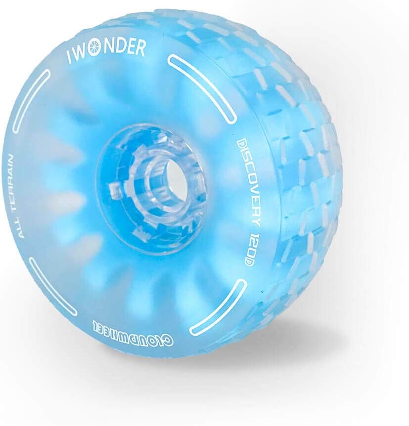 IWONDER Cloud Wheel 120mm Discovery Electric Skateboard Wheels Patented Damping Foam Core All Terrain Off Road Translucent Urethane Longboard Wheels（Not Applicable to Hub Motor