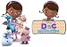 Doc McStuffins - 2 Iron On Heat Transfers - For Light-Colored Materials - 4.5" x 7" and 5" x 5"
