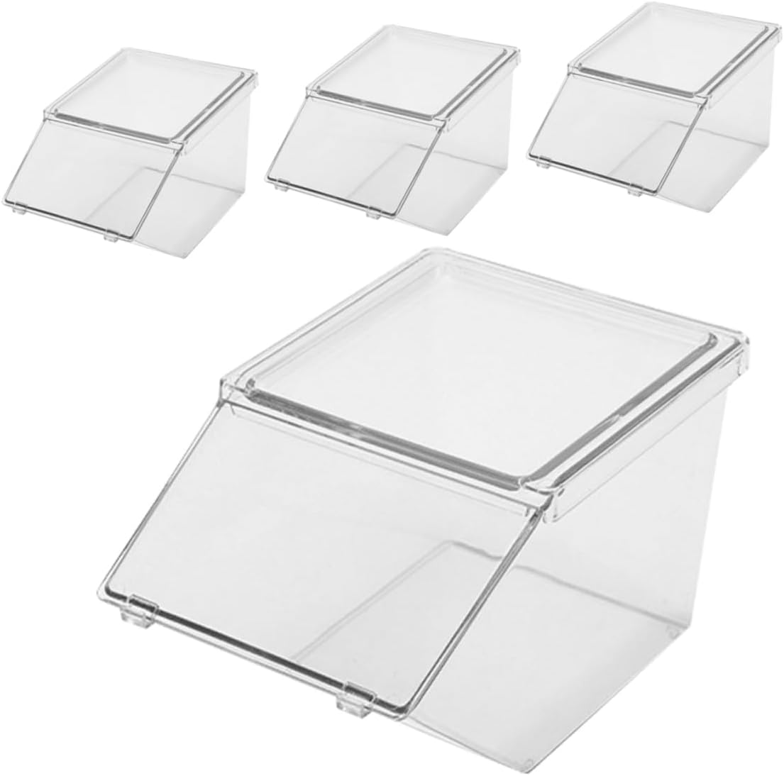 Mobestech 4pcs Acrylic Tea Bag Holder Sugar Pack Organizer Stackable Storage Box for Desktop Multi-functional Case for Tea Bags Sweeteners and Snacks Easy to Clean