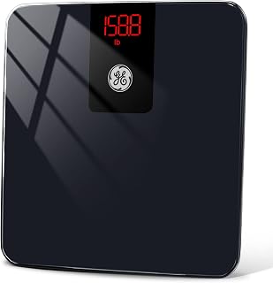 GE Fit Prime Smart Bluetooth Bathroom Scale - Accurate 400lb Weight BMI Tracker Black Tempered Glass