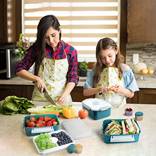 47oz Salad Lunch Container To Go, 3 Pack Salad Bowls Bento Lunch Boxes - image 8