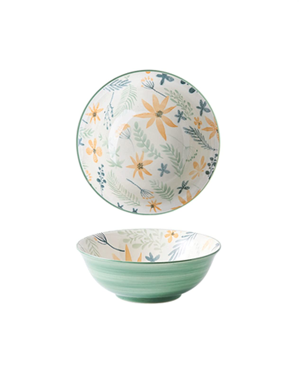 Grand bol à soupe fleuri pour des soirées ramen confortables à la maison