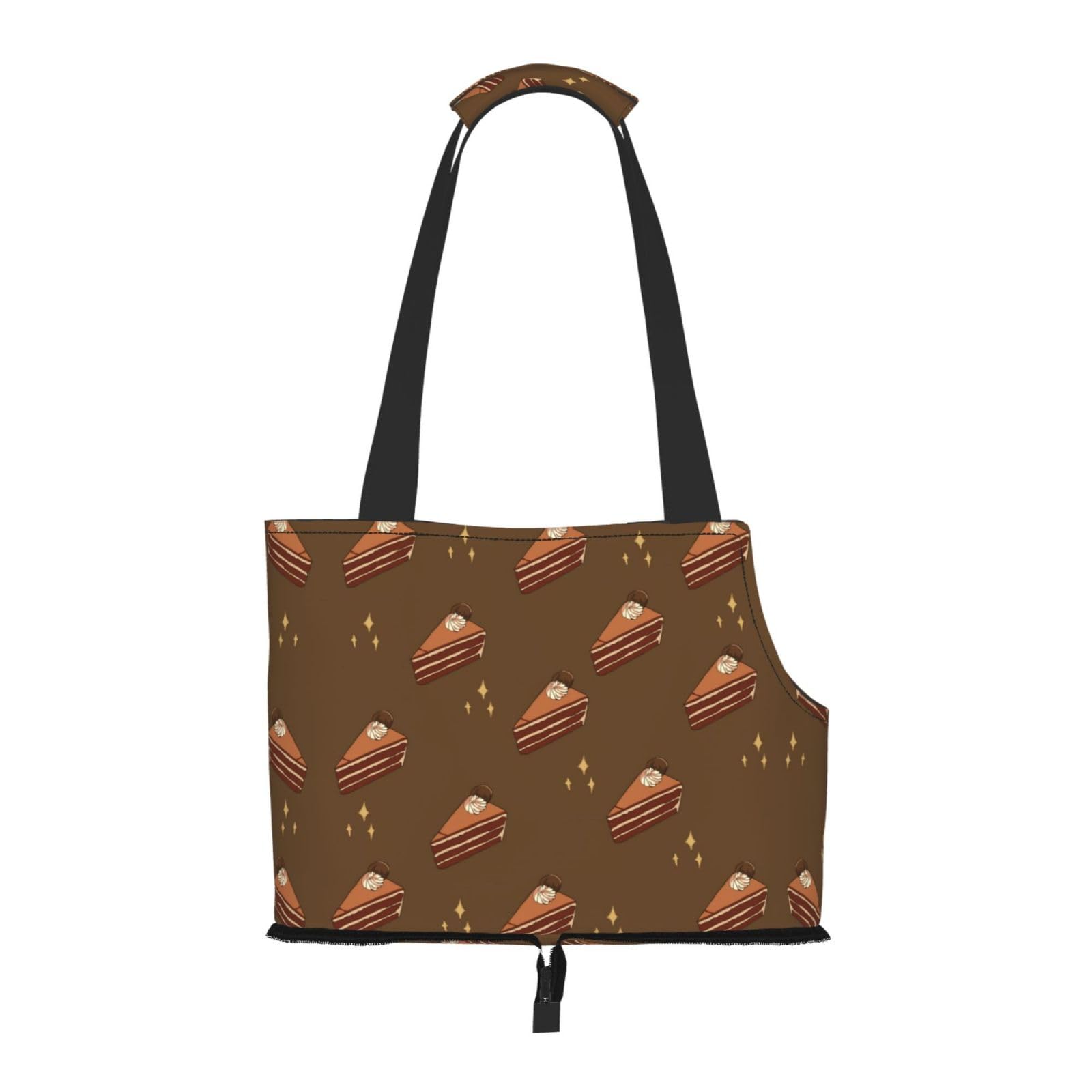 Chocolate Squares Cake Pet Tote Bag - Waterproof and Wear-Resistant Portable Shoulder Bag for Small Dogs and Puppies
