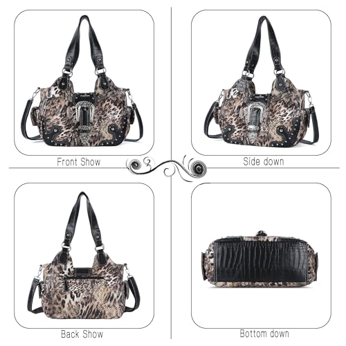 Image of Angel Kiss Hobo Bags for Women Vegan Leather Purses and Handbags Ladies Chic Shoulder Bags Crossbody Purses with Metal Studs