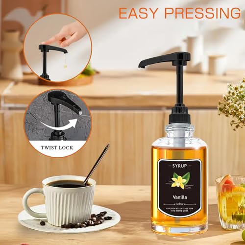 3pack coffee syrup pump compatible with toran i davinci jordans skinny syrups - toran i syrup pump dispenser fits 254 oz750ml bottles for coffee flavoring syrups teas snow cones smoothies