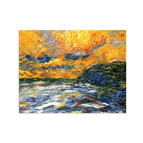 Toile Mer Automne XI impression de paysage abstrait célèbre pour décoration murale de salon 80x105cm