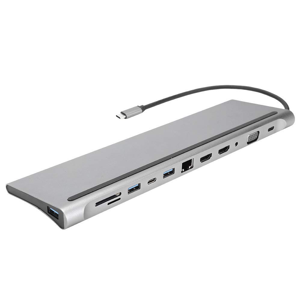 Hub USB in lega di alluminio, 2 docking X 4K HD, trasmissione stabile Doppia uscita HDMI + Vga Notebook compatibile con le versioni precedenti per notebook di tipo C