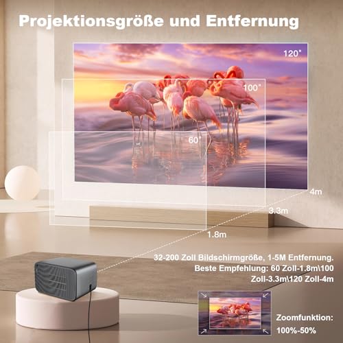 【Elektrische focus/trapeziumcorrectie】 Hipppus Mini Smart Beamer 4K Android projector 1080p Full HD thuisbioscoop WiFi 6 Bluetooth video minibeamer mobiele telefoon compatibel met smartphone/Fire - Image 6