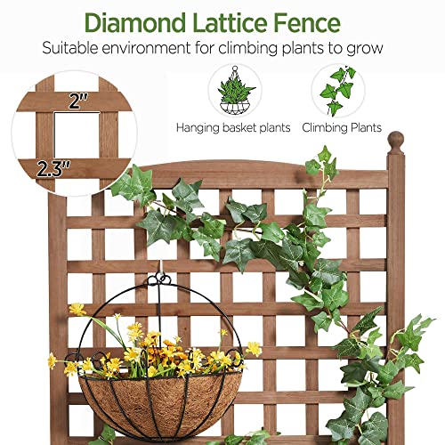 Yaheetech YT-00113806 2Pcs 50 Inch H Raised Garden Bed With Trellis & Wheels Standing Vertical Horticulture Planter Box thumb #4