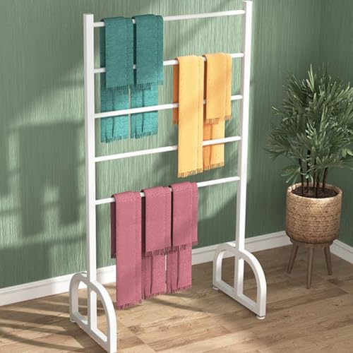 Présentoir d'écharpe de magasin de vêtements blanc 60cm fer