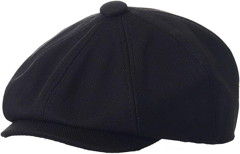 Classic Cotton 8 Panel Newsboy Cap Kids Cabbie Flat Tweed Hat for 5-9 Years Old