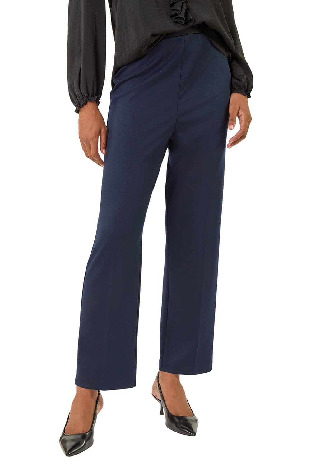 Roman Women's Straight Leg Ponte Trouser in Navy | Size: 18
